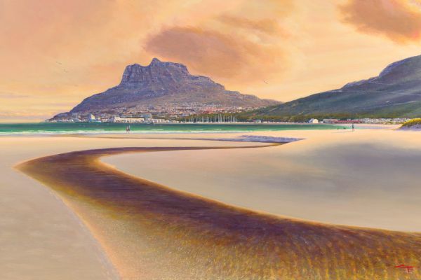 Golden Hour, Houtbay Beach painting